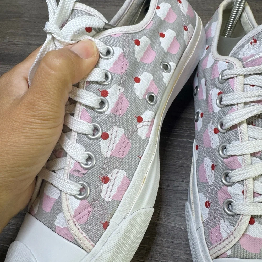 Converse Jack Purcell Pink and White Cupcake Sneakers size 6.5 RARE - Picture 9 of 12